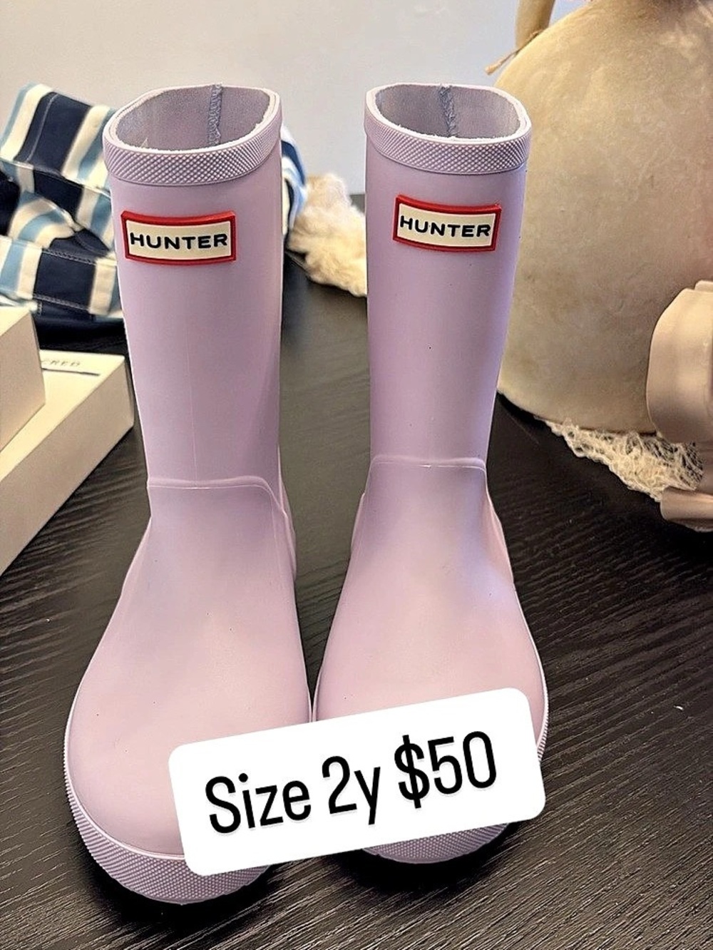 Hunter Kids First Classic Rain Boots Pink 2Y